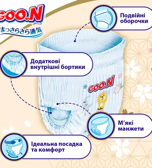Трусики-подгузники GOO.N Premium Soft для детей (размер 5(XL), 12-17 kg, 72 шт.) - F1010101-158-2_4.jpg - № 4