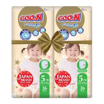 Трусики-підгузники GOO.N Premium Soft для дітей (розмір 5(XL), 12-17 kg, 72 шт.)