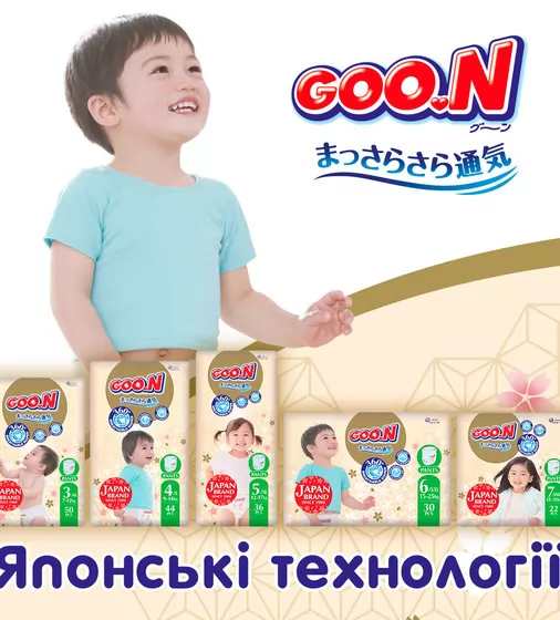 Трусики-підгузки GOO.N Premium Soft для дітей  (розмір 7(3XL), 18-30 kg, 44 шт.) - F1010101-160-2_9.jpg - № 9