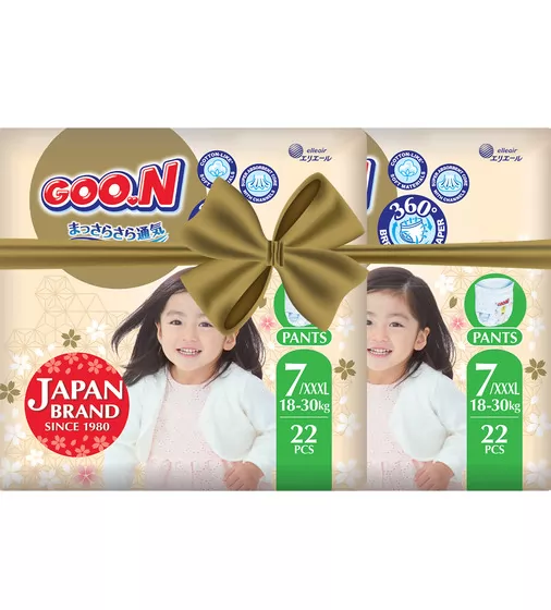 Трусики-підгузки GOO.N Premium Soft для дітей  (розмір 7(3XL), 18-30 kg, 44 шт.) - F1010101-160-2_1.jpg - № 1