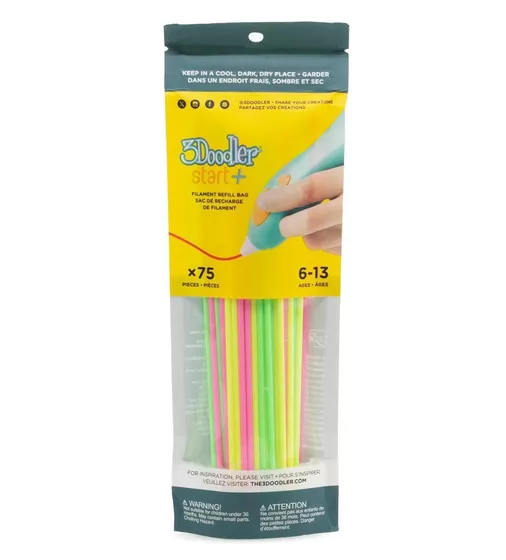 Набор стержней для 3D-ручки 3Doodler Start &ndash; Микс (75 шт: зеленый, желтый, розовый) - 3DS-ECO-MIX4-75_1.jpg - № 1