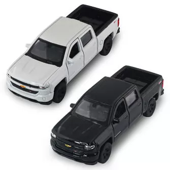Автомодель - Chevrolet Silverado 2017 (перламутрово-белый, черный)