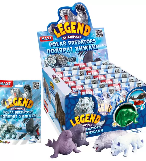 Дисплей стретч-іграшок у вигляді тварини серії Legend of animals Максі &ndash; Полярні хижаки (12 шт.) - 102-CN22-CDU_1.jpg - № 1