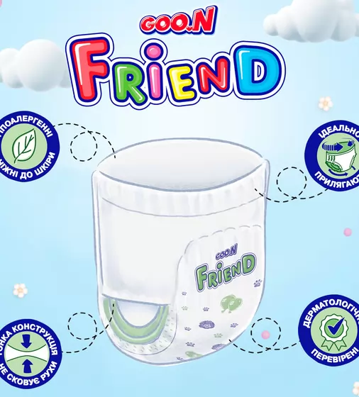 Трусики-подгузники Goo.N Friend для детей 12-17 кг (размер 5(XL), 72 шт) - F1010117-005_2.jpg - № 2