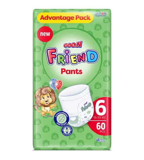 Трусики-підгузки Goo.N Friend для дітей 15-25 кг (розмір 6(XXL), 60 шт) - F1010117-006_1.jpg - № 1