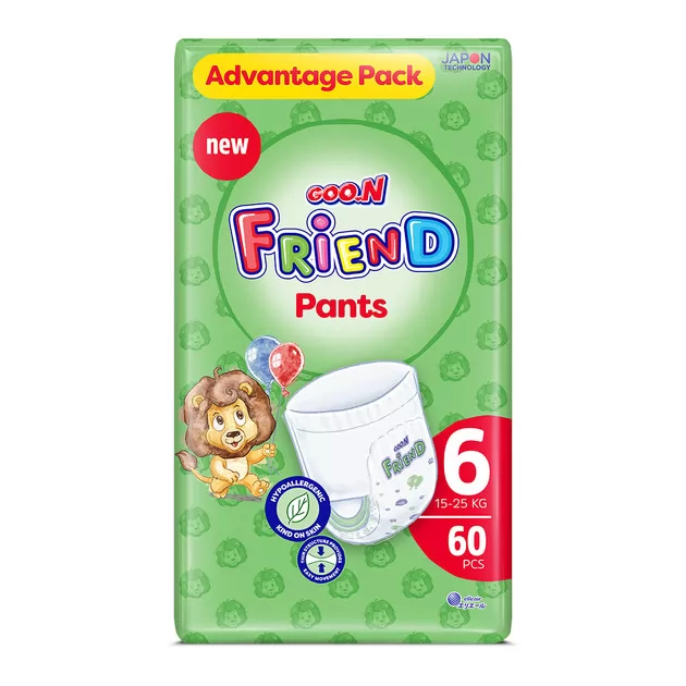 Трусики-підгузки Goo.N Friend для дітей 15-25 кг (розмір 6(XXL), 60 шт)