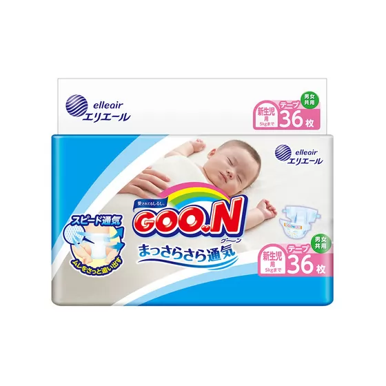 Подгузники Goo.N для новорожденных до 5 Кг (SS, На Липучках, Унисекс, 36 Шт)