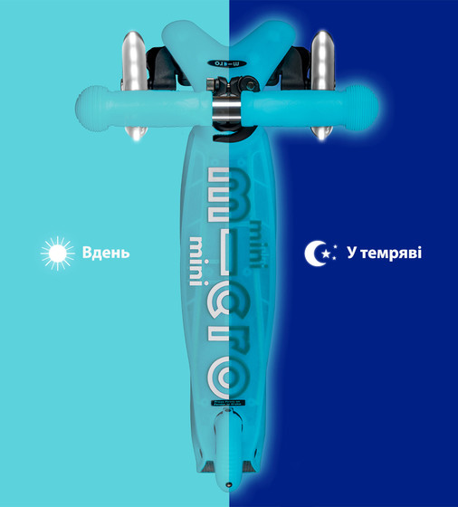 Самокат Micro серії Mini Deluxe Glow LED" – Арктичний синій" - MMD215_6.jpg - № 6