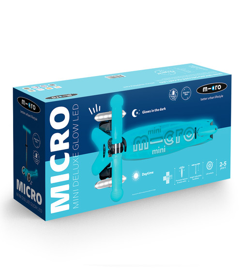 Самокат Micro серії Mini Deluxe Glow LED" – Арктичний синій" - MMD215_11.jpg - № 11