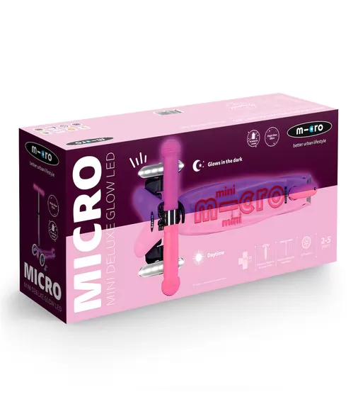 Самокат Micro серії Mini Deluxe Glow LED" &ndash; Морозний рожевий" - MMD217_11.jpg - № 11