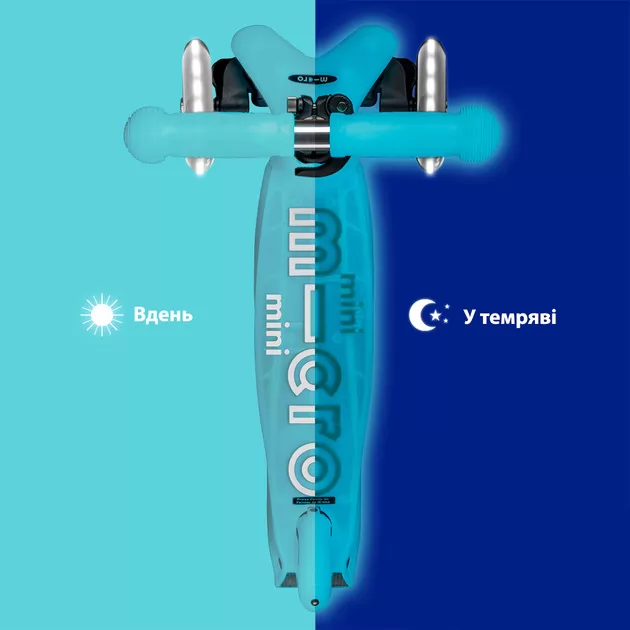 Самокат Micro серії Mini Deluxe Glow LED" &ndash; Льодовик Аква"