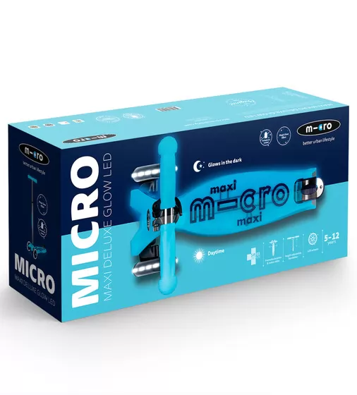Самокат Micro серії Maxi Deluxe Glow LED" &ndash; Синій кришталь" - MMD366_11.jpg - № 11