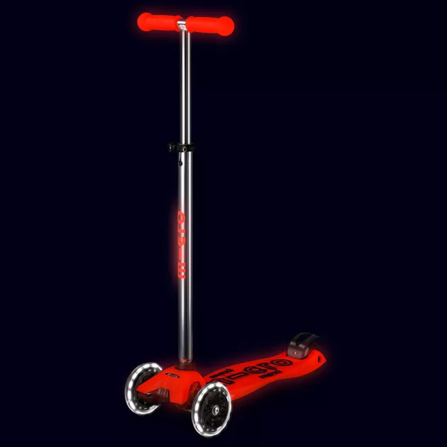Самокат Micro серії Maxi Deluxe Glow LED" &ndash; Червона аура"