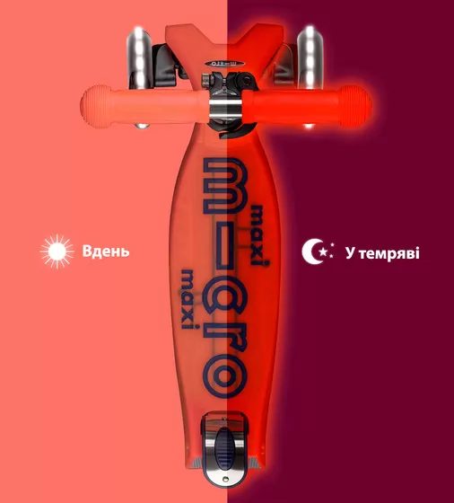 Самокат Micro серії Maxi Deluxe Glow LED" &ndash; Червона аура" - MMD368_6.jpg - № 6
