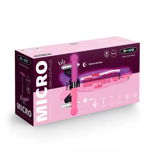 Самокат Micro серии Maxi Deluxe Glow LED Plus