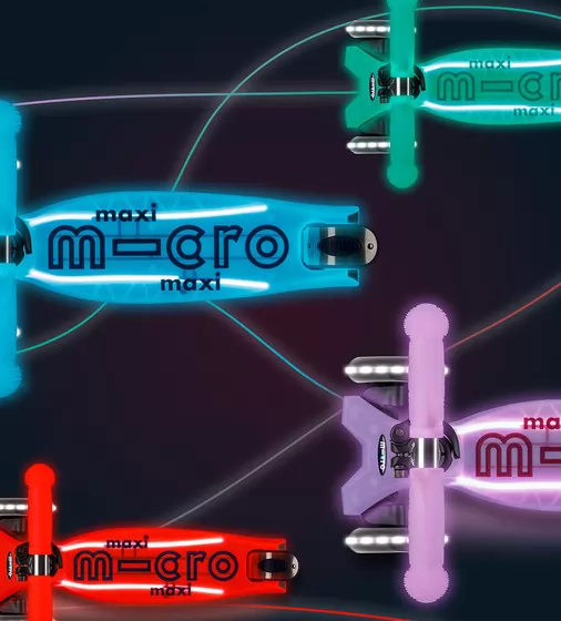 Самокат Micro серии Maxi Deluxe Glow LED Plus" - Красная аура" - MMD379_8.jpg - № 8