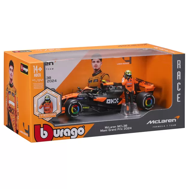 Автомодель з фігуркою - McLaren MCL38 (1:24)