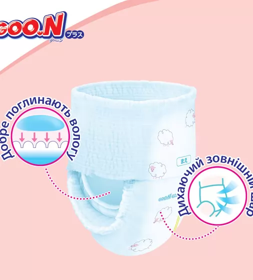 Трусики-підгузки Goo.N Plus для дітей (розмір 4(L), 9-14 кг, 44 шт.) - 21001511_6.jpg - № 6