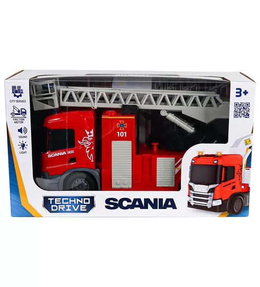 Автомодель серії Big Truck" &ndash; Пожежна машина Scania (світло, звук, функ. води)" - 6407KS_12.jpg - № 12