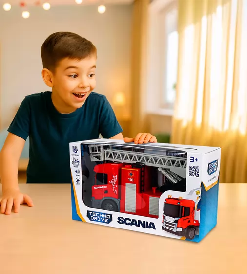 Автомодель серії Big Truck" &ndash; Пожежна машина Scania (світло, звук, функ. води)" - 6407KS_10.jpg - № 10