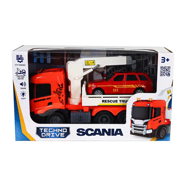 Ігровий набір серії Big Truck" &ndash; Евакуатор Scania з машиною (світло, звук)"