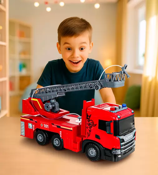 Автомодель серії Super Big Truck" &ndash; Пожежна машина Scania (світло, звук, функ. води)" - 5005KS_9.jpg - № 9