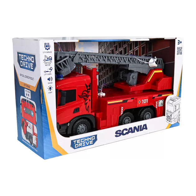 Автомодель серії Super Big Truck" &ndash; Пожежна машина Scania (світло, звук, функ. води)"