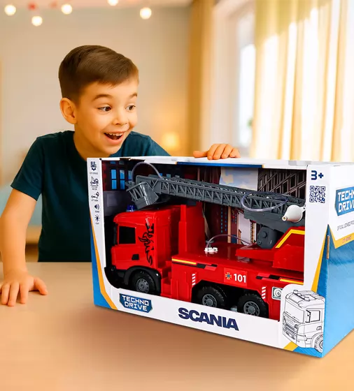 Автомодель серії Super Big Truck" &ndash; Пожежна машина Scania (світло, звук, функ. води)" - 5005KS_10.jpg - № 10
