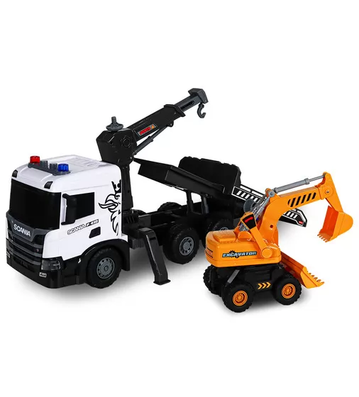 Игровой набор серии Super Big Truck" &ndash; Автокран Scania с экскаватором (свет, звук)" - 5004KS_7.jpg - № 7