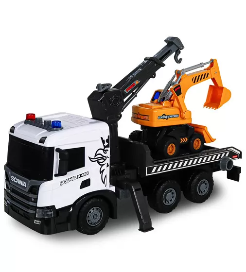 Игровой набор серии Super Big Truck" &ndash; Автокран Scania с экскаватором (свет, звук)" - 5004KS_1.jpg - № 1
