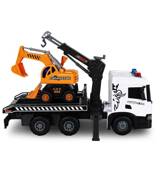 Игровой набор серии Super Big Truck" &ndash; Автокран Scania с экскаватором (свет, звук)" - 5004KS_5.jpg - № 5