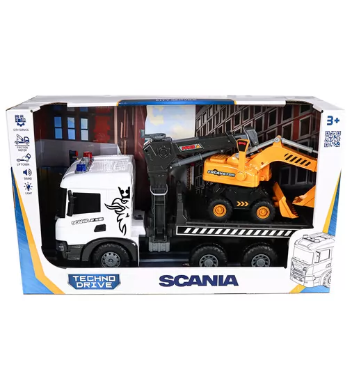 Игровой набор серии Super Big Truck" &ndash; Автокран Scania с экскаватором (свет, звук)" - 5004KS_12.jpg - № 12