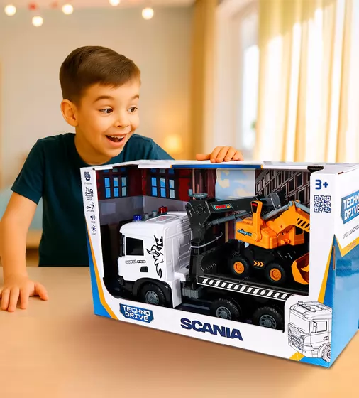Игровой набор серии Super Big Truck" &ndash; Автокран Scania с экскаватором (свет, звук)" - 5004KS_10.jpg - № 10