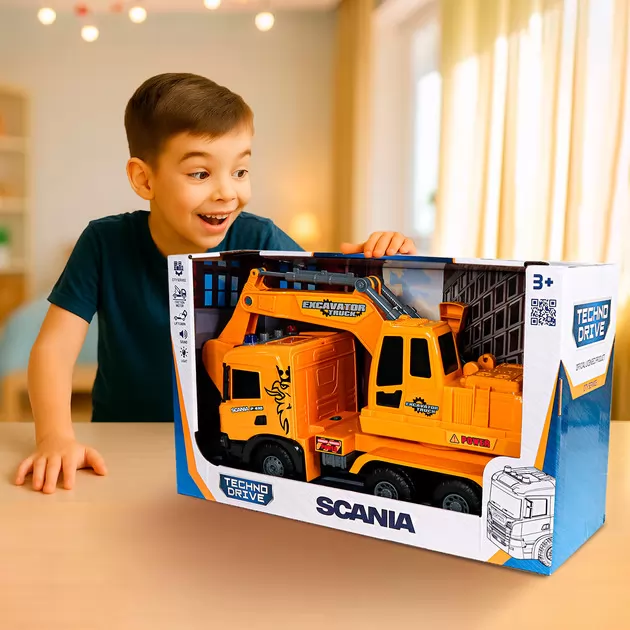 Автомодель серії Super Big Truck" &ndash; Екскаватор Scania (світло, звук)"