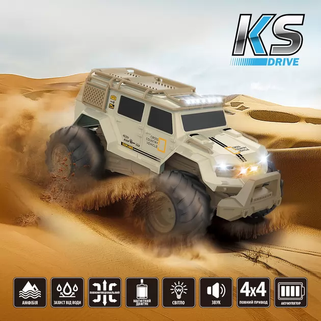 Автомобиль KS Drive на р/у &ndash; Amphibious 4WD (1:14, свет, звук)