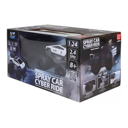 Автомобиль Spray Car на р/у – Cyber Ride (белый, 1:24, выхлопной