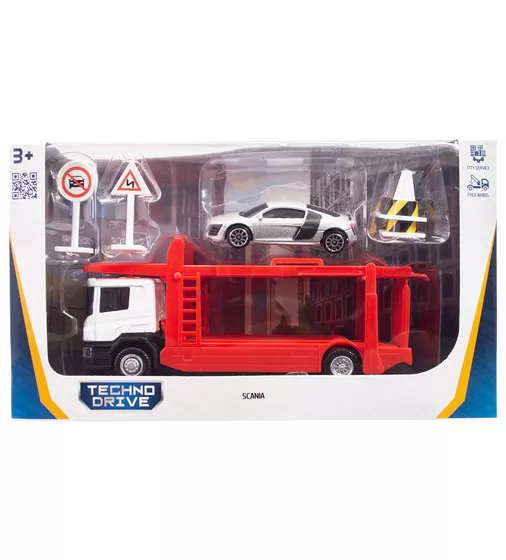 Игровой набор &ndash; Автоперевозчик Scania (автоперевозчик, машина, аксесс.) - 250430U_13.jpg - № 13