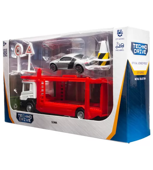 Игровой набор &ndash; Автоперевозчик Scania (автоперевозчик, машина, аксесс.) - 250430U_12.jpg - № 12