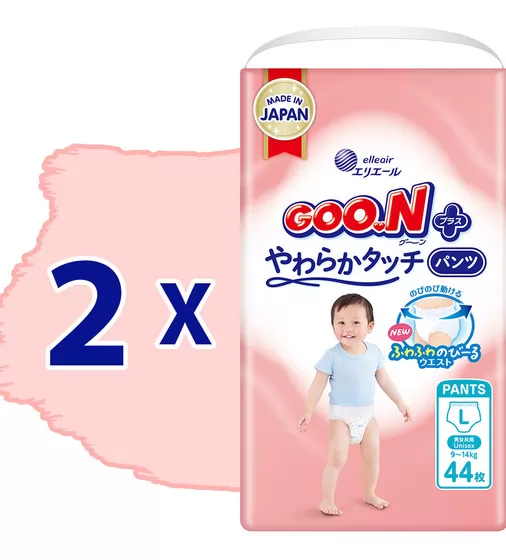 Трусики-підгузки Goo.N Plus для дітей 9-14 кг (розмір 4(L), 88 шт.) - 21001511-2_2.jpg - № 4