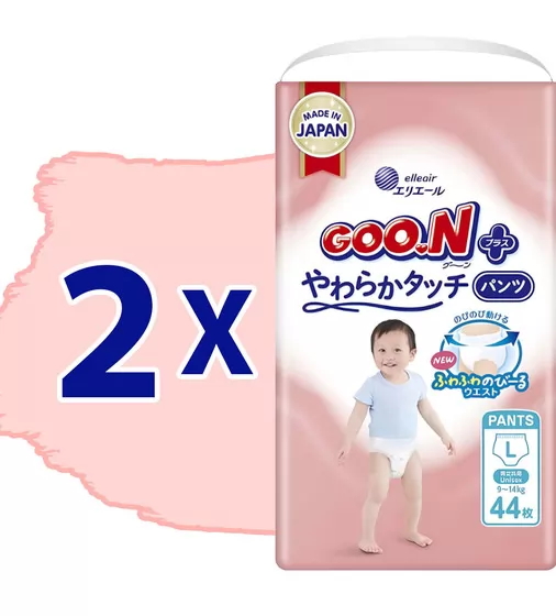 Трусики-підгузки Goo.N Plus для дітей 9-14 кг (розмір 4(L), 88 шт.) - 21001511_2.jpg - № 2