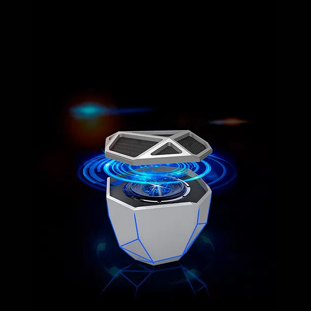 Акустика Xoopar - Geo Speaker (Серебристая С Синей Led-Подсветкой,Bluetooth,Моно)