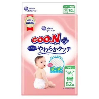 Подгузники Goo.N Plus для детей (размер 3(M), 6-11 кг, 52 шт)