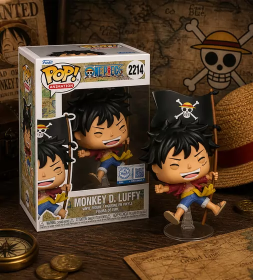 Игровая фигурка Funko POP! серии Большой куш - Луффи с флагом - 91970_3.jpg - № 3
