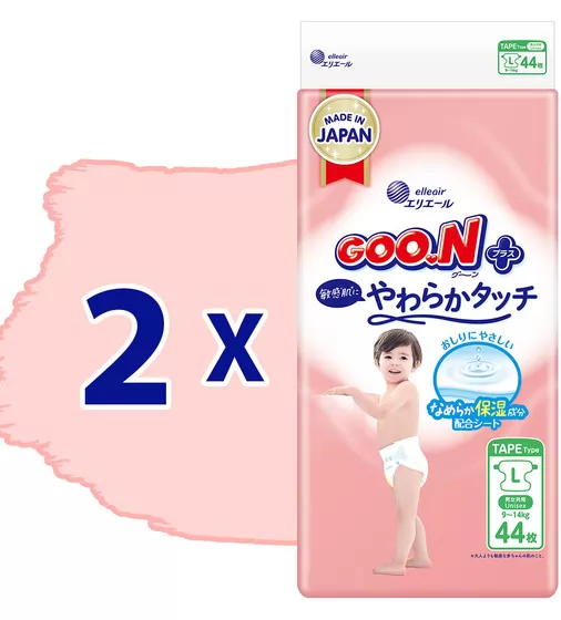 Подгузники Goo.N Plus для детей (размер 4(L), 9-14 кг, 88 шт) - 21001498-2_2.jpg - № 2