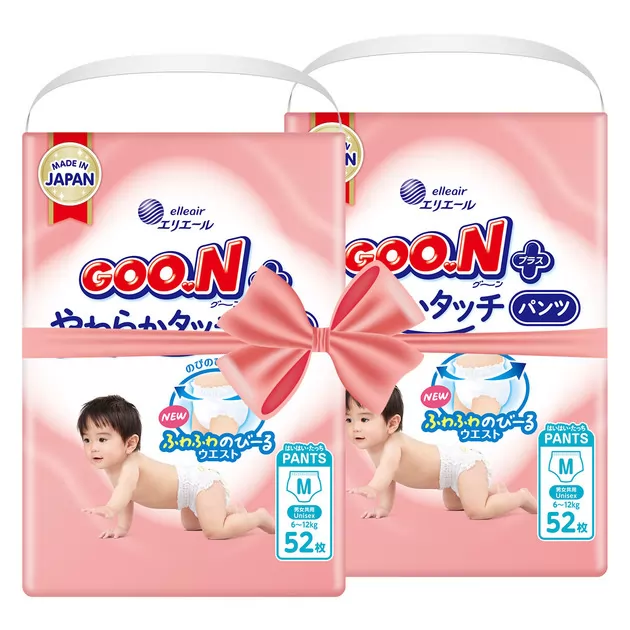 Трусики-подгузники Goo.N Plus для детей (размер 3(M), 6-12 кг, 104 шт)