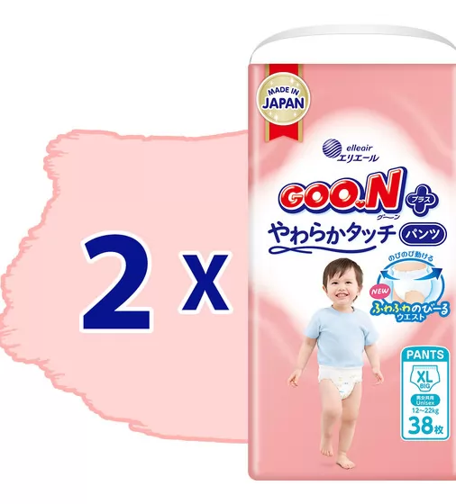 Трусики-підгузки Goo.N Plus для дітей (розмір 5(XL), 12-20 кг, 76 шт.) - 21001512-2_2.jpg - № 2