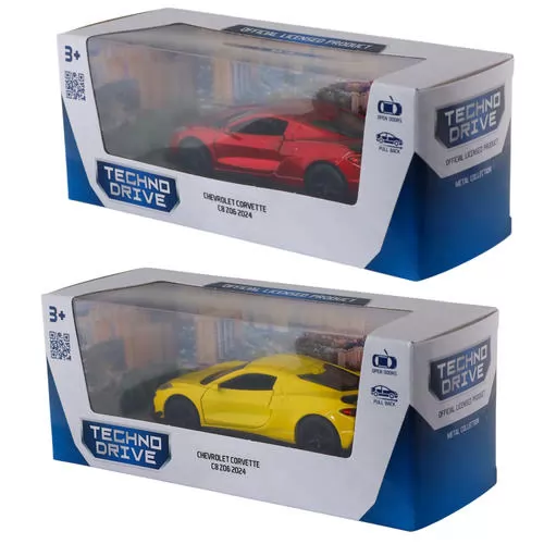 Автомодель – Chevrolet Corvette C8 Z06 2024 (желтый, красный) за