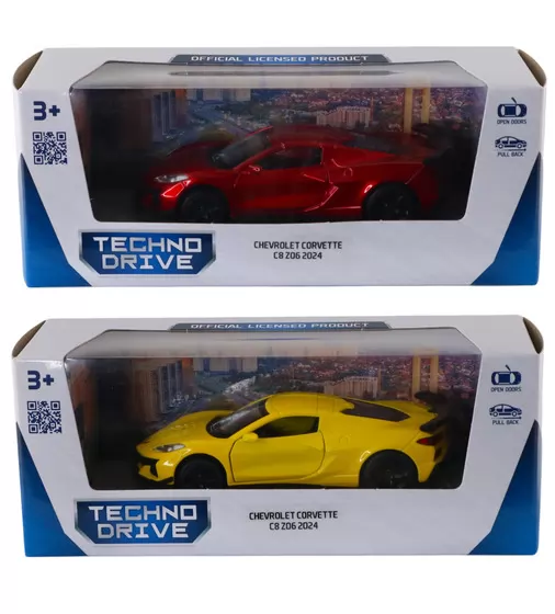 Автомодель &ndash; Chevrolet Corvette C8 Z06 2024 (желтый, красный) - 250310_13.jpg - № 13