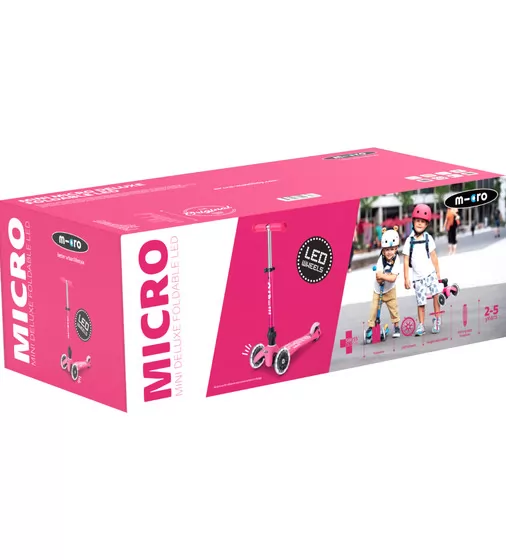 Самокат MICRO складной серии Mini Deluxe Foldable LED" &ndash; Розовый" - MMD197_9.jpg - № 9