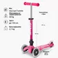 Самокат MICRO складной серии Mini Deluxe Foldable LED" &ndash; Розовый" - MMD197_7.jpg - № 7